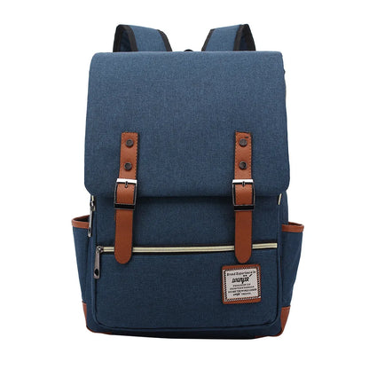 Fashion Vintage Laptop Backpack Women Canvas Bags Men canvas Travel Leisure Backpacks Retro Casual Bag School Bags For Teenager#