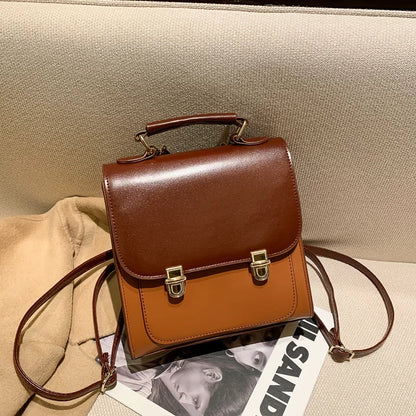 Fashion Vintage Style Female Small Cover Backpacks Day Pack Shoulder Bags Girl School Multifunctional Handbags Mini Sacs