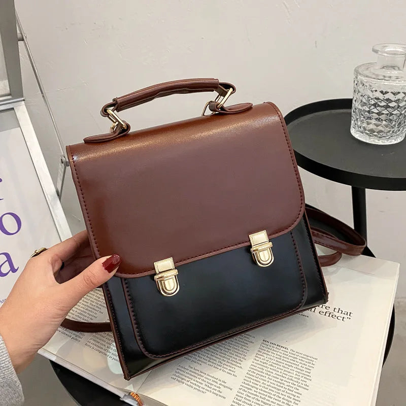 Fashion Vintage Style Female Small Cover Backpacks Day Pack Shoulder Bags Girl School Multifunctional Handbags Mini Sacs