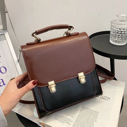 Fashion Vintage Style Female Small Cover Backpacks Day Pack Shoulder Bags Girl School Multifunctional Handbags Mini Sacs