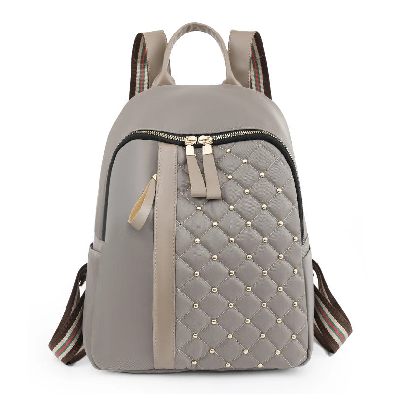 Fashion Waterproof Backpacks Women High Quality Nylon Backpack Female   Travel Back Bag Rivet School Bags for Girls Shoulder Bag