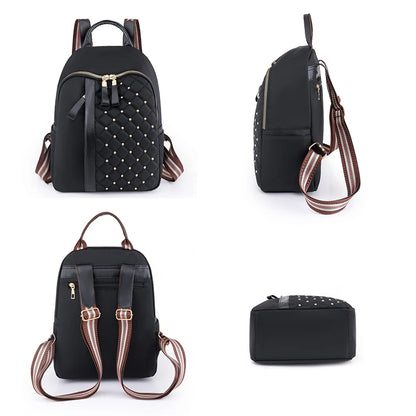 Fashion Waterproof Backpacks Women High Quality Nylon Backpack Female   Travel Back Bag Rivet School Bags for Girls Shoulder Bag