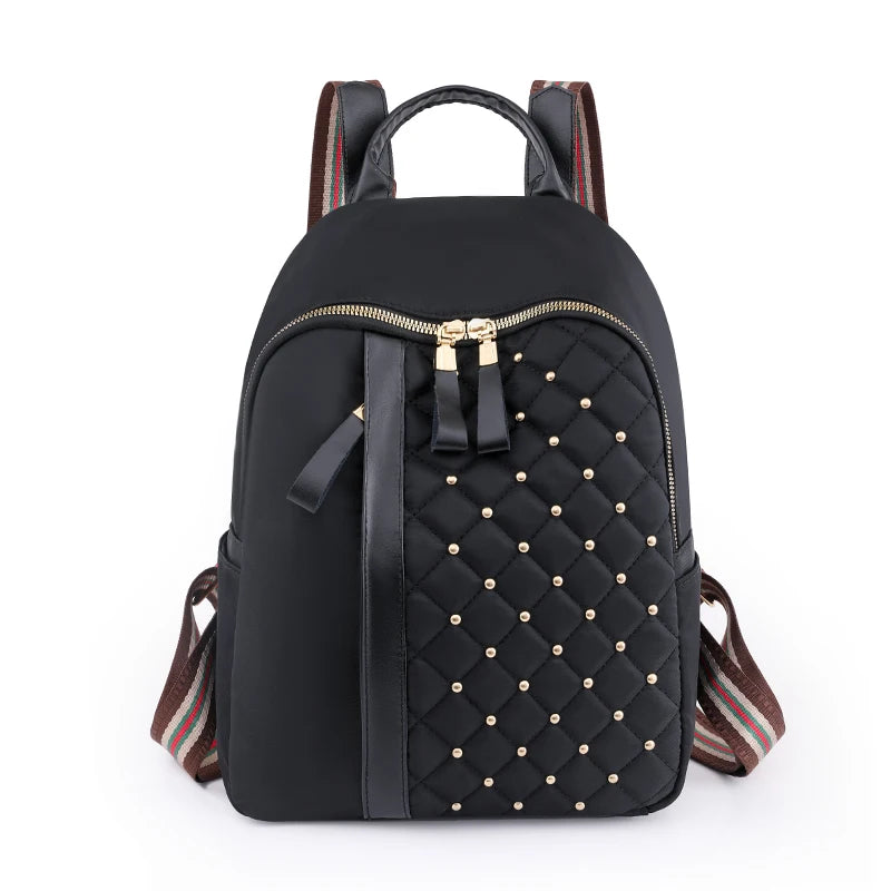Fashion Waterproof Backpacks Women High Quality Nylon Backpack Female   Travel Back Bag Rivet School Bags for Girls Shoulder Bag