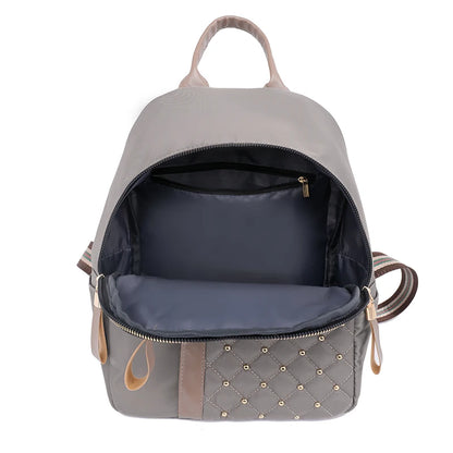 Fashion Waterproof Backpacks Women High Quality Nylon Backpack Female   Travel Back Bag Rivet School Bags for Girls Shoulder Bag