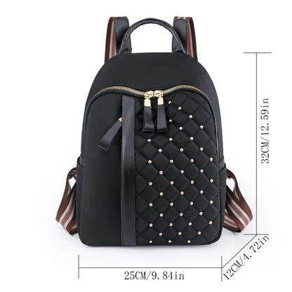 Fashion Waterproof Backpacks Women High Quality Nylon Backpack Female   Travel Back Bag Rivet School Bags for Girls Shoulder Bag