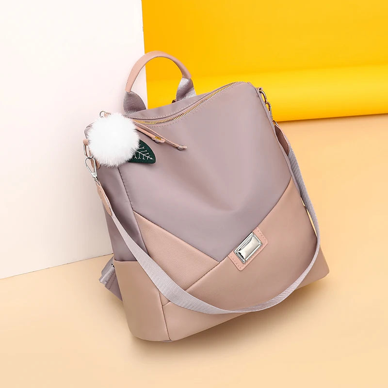 Fashion Waterproof Oxford Cloth Backpack Women Crossbody Shoulder Bag Large Capacity Anti-theft Bookbag For Teenagers Girls 2023