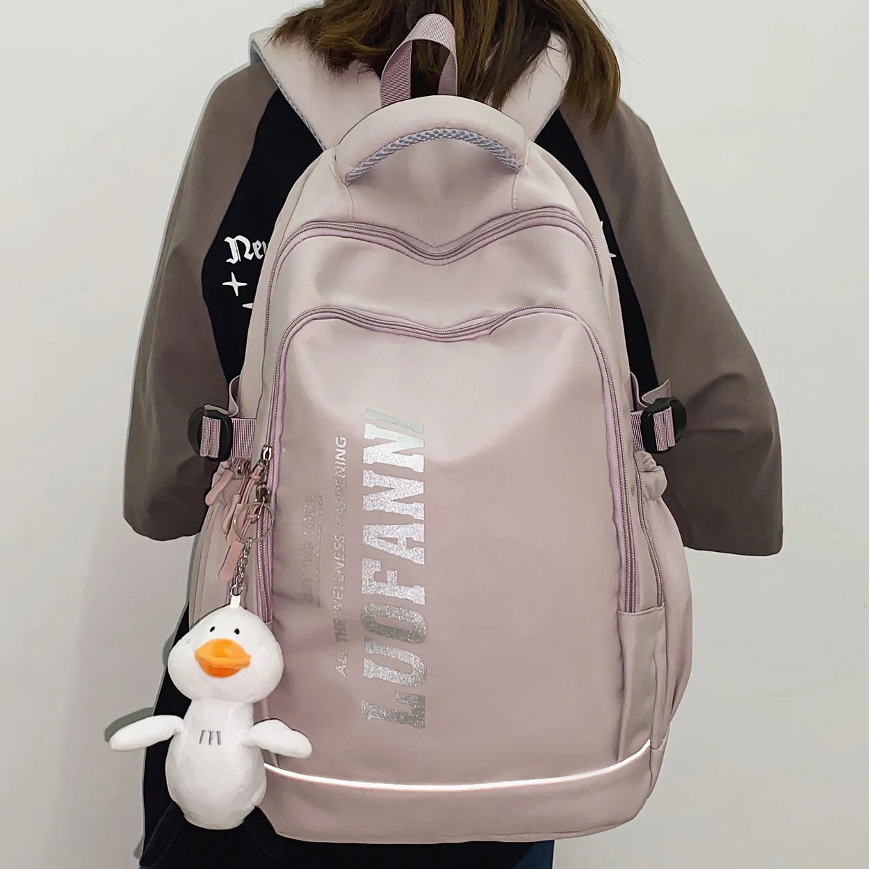 Fashion Waterproof Women Men High Capacity Reflect Light School College Backpack Lady Girl Laptop Female Travel Boy Book Bag New