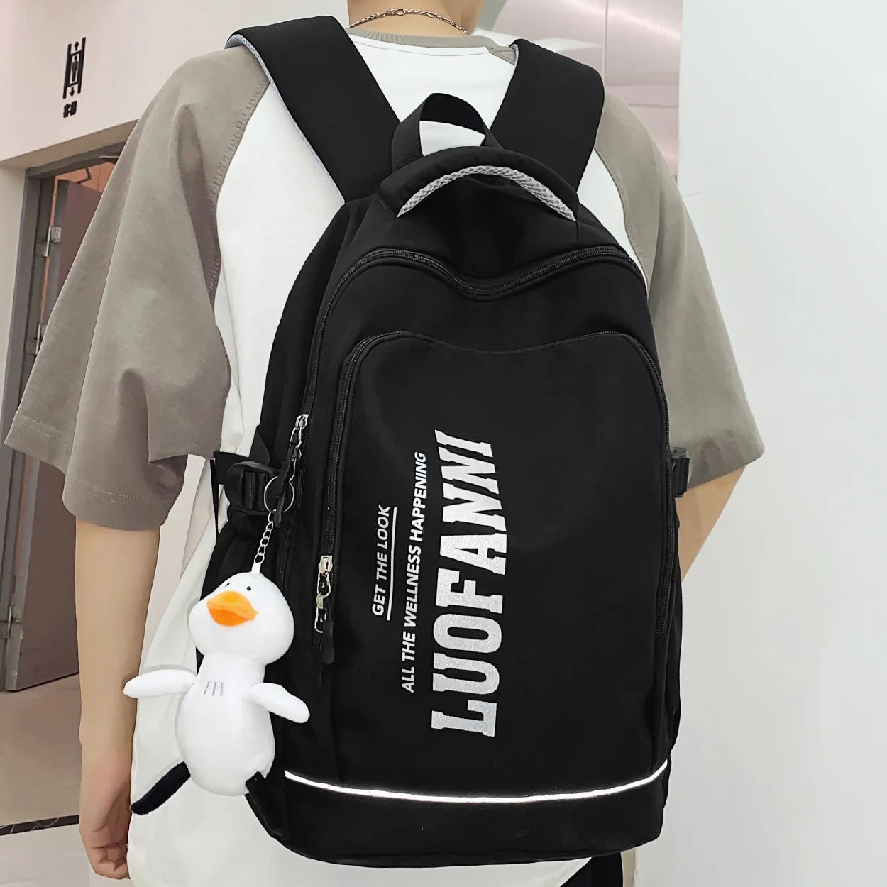 Fashion Waterproof Women Men High Capacity Reflect Light School College Backpack Lady Girl Laptop Female Travel Boy Book Bag New