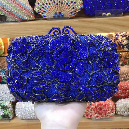 Fashion White Rhinestone Women Clutches Bags And Purses Multicolored Crystal Diamond Prom Party Handbag Ladies Clutch Purse Red