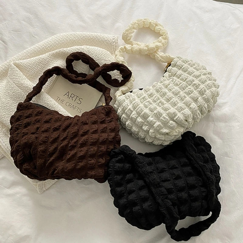 Fashion Winter Casual Nylon Bag for Women Tote Handbag Shoulder Bag Underarm Bag