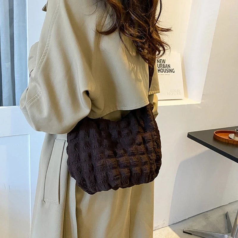 Fashion Winter Casual Nylon Bag for Women Tote Handbag Shoulder Bag Underarm Bag