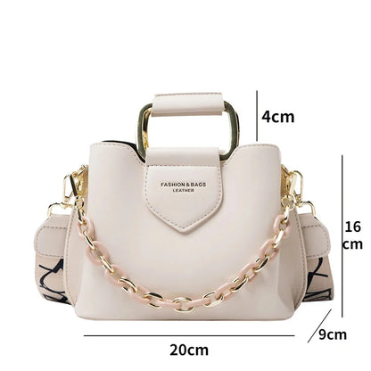 Fashion Women 2024 New High Quality Crossbody s for Ladies Purses Handbags Shoulder Bag PU Leather Chain Design Belt bag