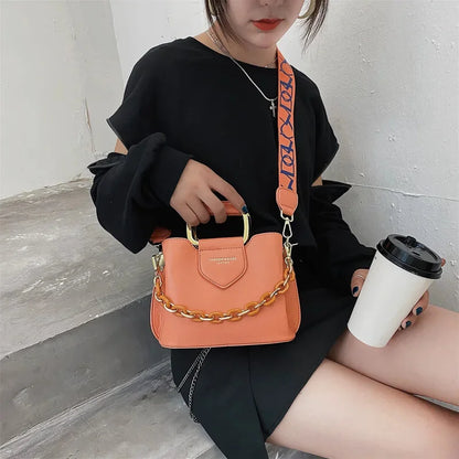 Fashion Women 2024 New High Quality Crossbody s for Ladies Purses Handbags Shoulder Bag PU Leather Chain Design Belt bag