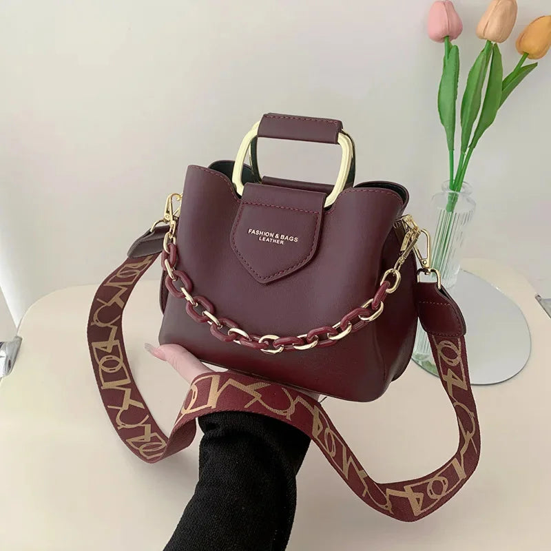 Fashion Women 2024 New High Quality Crossbody s for Ladies Purses Handbags Shoulder Bag PU Leather Chain Design Belt bag