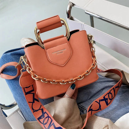 Fashion Women 2024 New High Quality Crossbody s for Ladies Purses Handbags Shoulder Bag PU Leather Chain Design Belt bag