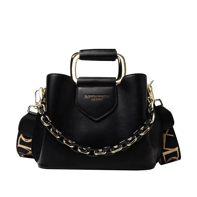 Fashion Women 2024 New High Quality Crossbody s for Ladies Purses Handbags Shoulder Bag PU Leather Chain Design Belt bag
