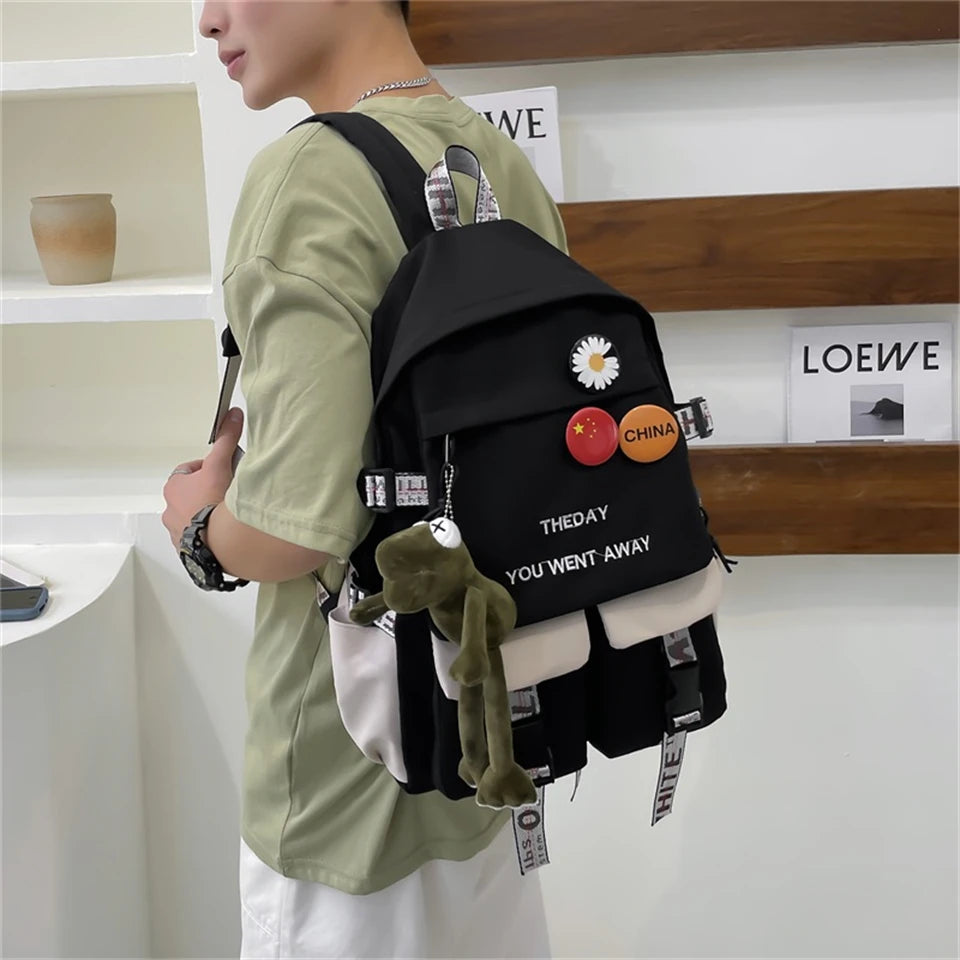 Fashion Women Backpack Designer High Quality Canvas Travel Backpacks for Teenagers Girls 2023 Ladies School Bags Bookpack Sac