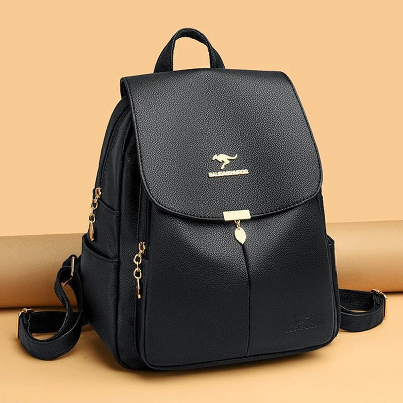 Fashion Women Backpack Designer Pu Leather Travel Back Pack Casual Shoulder Bag High Quality School Bags For Teenagers Girls Sac