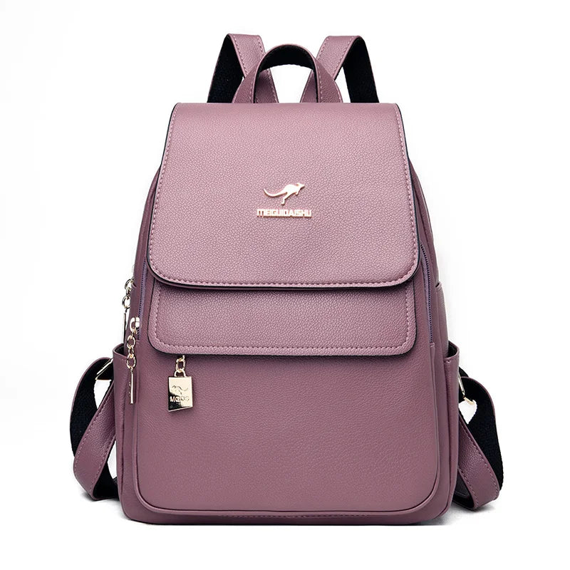 Fashion Women Backpack Designer Pu Leather Travel Back Pack Casual Shoulder Bag High Quality School Bags For Teenagers Girls Sac
