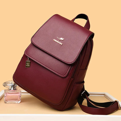 Fashion Women Backpack Designer Pu Leather Travel Back Pack Casual Shoulder Bag High Quality School Bags For Teenagers Girls Sac