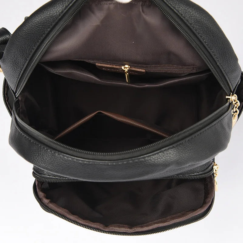Fashion Women Backpack Designer Pu Leather Travel Back Pack Casual Shoulder Bag High Quality School Bags For Teenagers Girls Sac