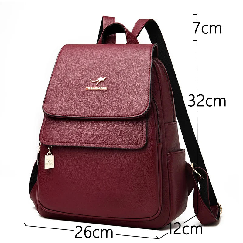 Fashion Women Backpack Designer Pu Leather Travel Back Pack Casual Shoulder Bag High Quality School Bags For Teenagers Girls Sac