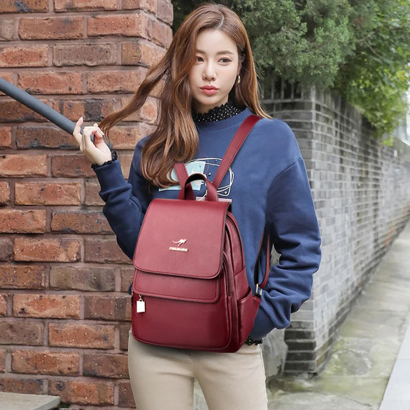Fashion Women Backpack Designer Pu Leather Travel Back Pack Casual Shoulder Bag High Quality School Bags For Teenagers Girls Sac