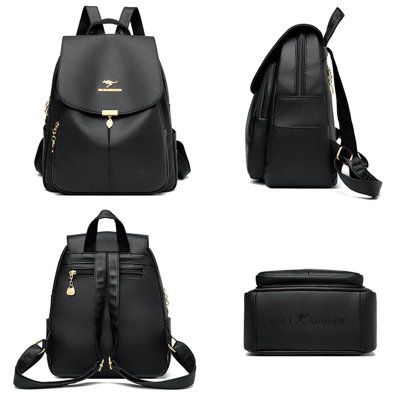 Fashion Women Backpack Designer Pu Leather Travel Back Pack Casual Shoulder Bag High Quality School Bags For Teenagers Girls Sac