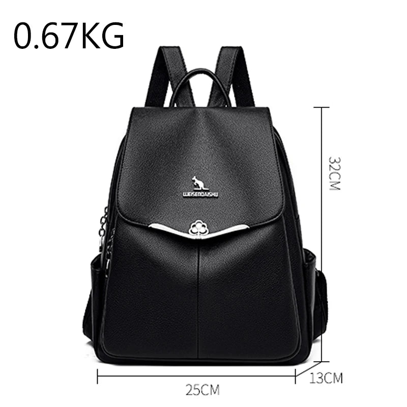 Fashion Women Backpack Designer Pu Leather Travel Back Pack Casual Shoulder Bag High Quality School Bags For Teenagers Girls Sac