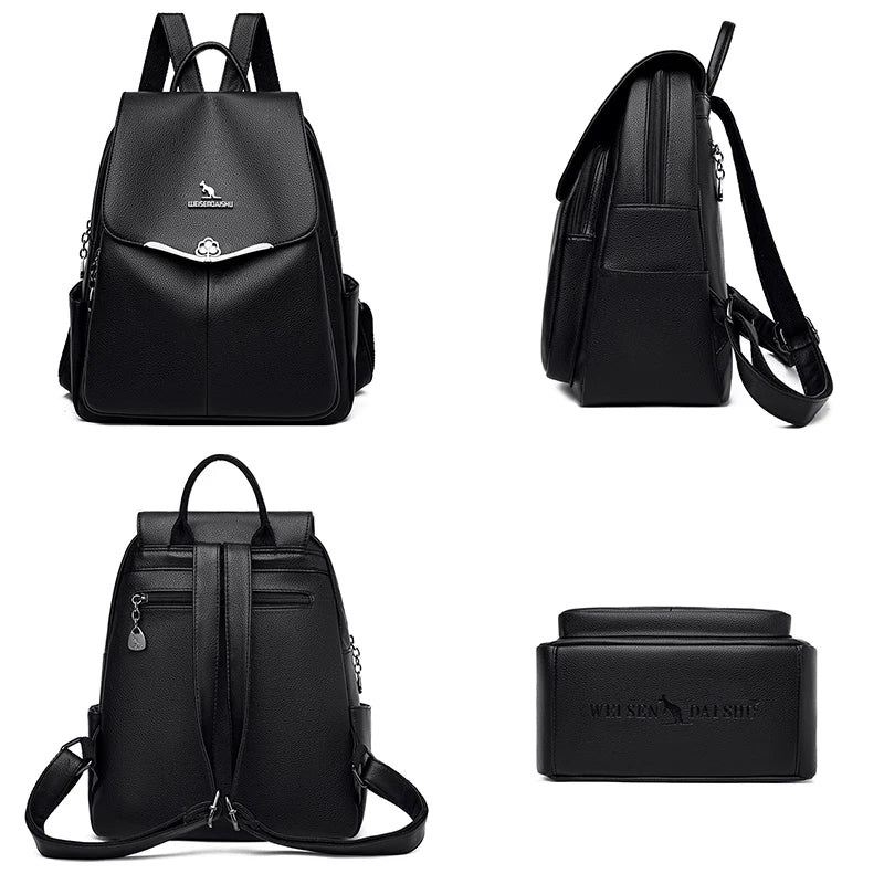 Fashion Women Backpack Designer Pu Leather Travel Back Pack Casual Shoulder Bag High Quality School Bags For Teenagers Girls Sac