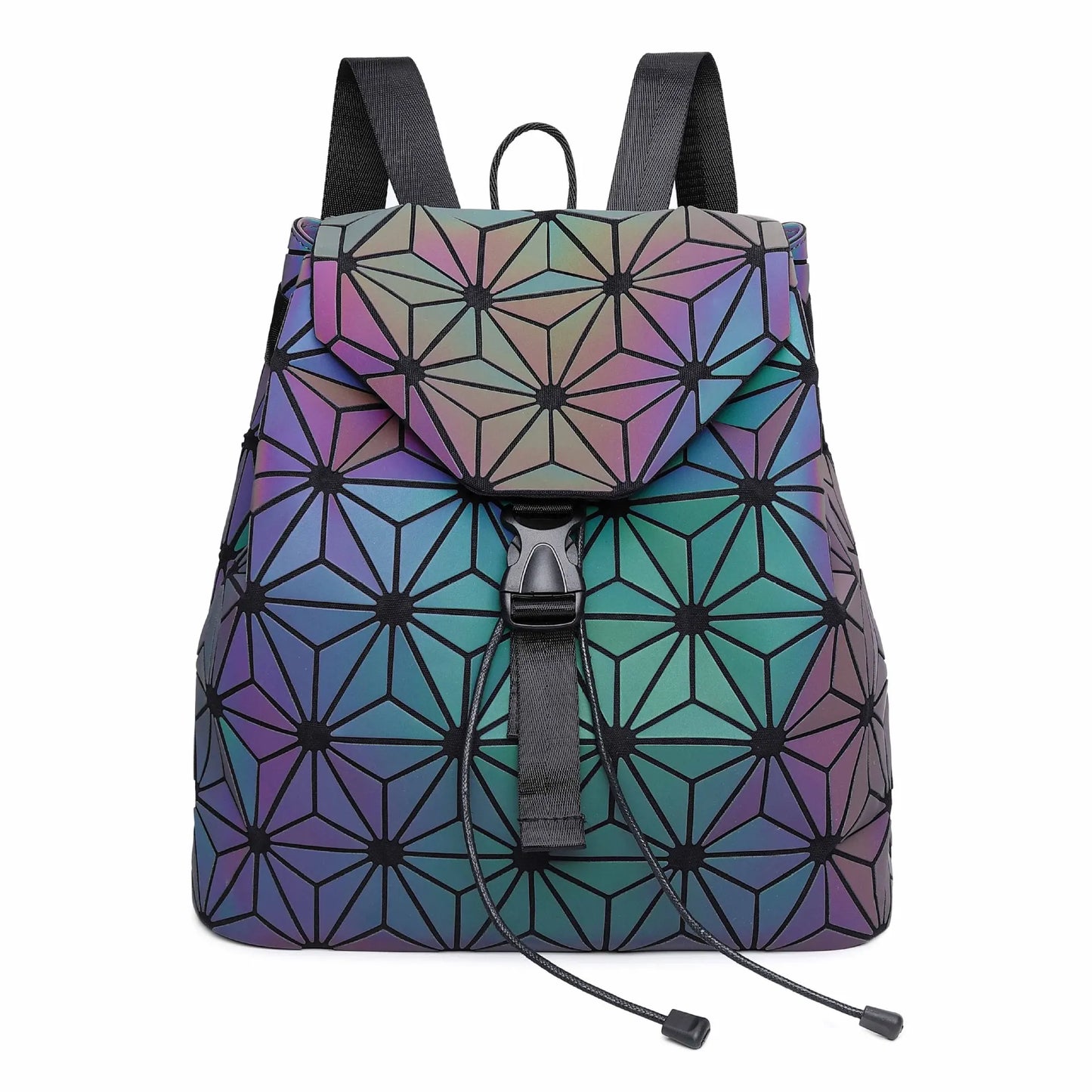 Fashion Women Backpack Geometric Luminous Students Backpacks For Girls Boy Drawstring School Bags Travel Bag