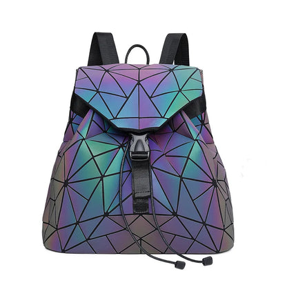 Fashion Women Backpack Geometric Luminous Students Backpacks For Girls Boy Drawstring School Bags Travel Bag