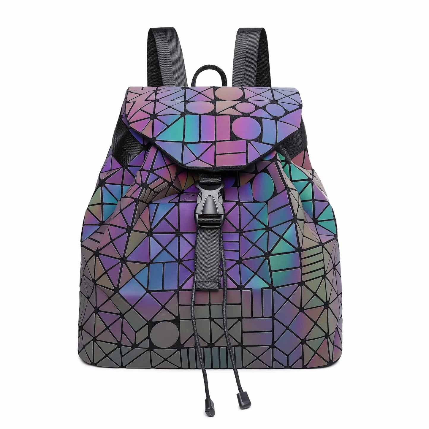 Fashion Women Backpack Geometric Luminous Students Backpacks For Girls Boy Drawstring School Bags Travel Bag