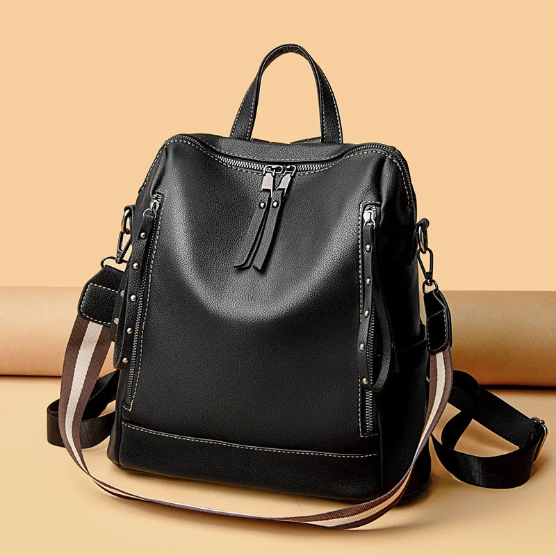 Fashion Women Backpack Women's Leather Backpack Female School Backpack Women Shoulder Bag for Teenage Girls Travel Back Rucksack