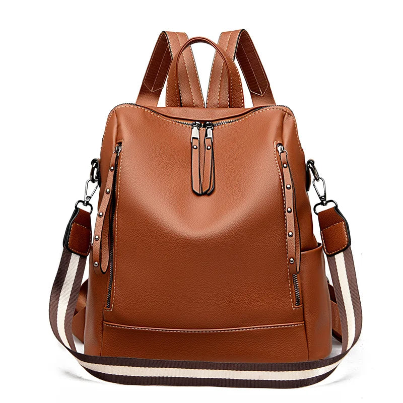 Fashion Women Backpack Women's Leather Backpack Female School Backpack Women Shoulder Bag for Teenage Girls Travel Back Rucksack