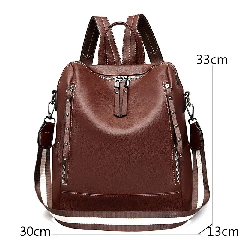 Fashion Women Backpack Women's Leather Backpack Female School Backpack Women Shoulder Bag for Teenage Girls Travel Back Rucksack