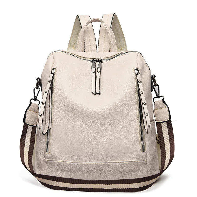 Fashion Women Backpack Women's Leather Backpack Female School Backpack Women Shoulder Bag for Teenage Girls Travel Back Rucksack
