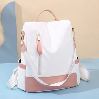 Fashion Women Backpacks Anti-Theft Back Zipper Fashion Backpack Girls Schoolbag Casual Travel Single Shoulder Bags Patchwork Bag