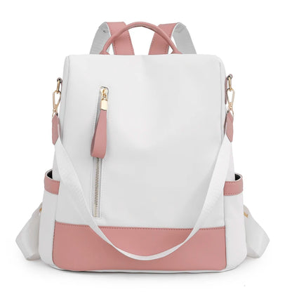 Fashion Women Backpacks Anti-Theft Back Zipper Fashion Backpack Girls Schoolbag Casual Travel Single Shoulder Bags Patchwork Bag