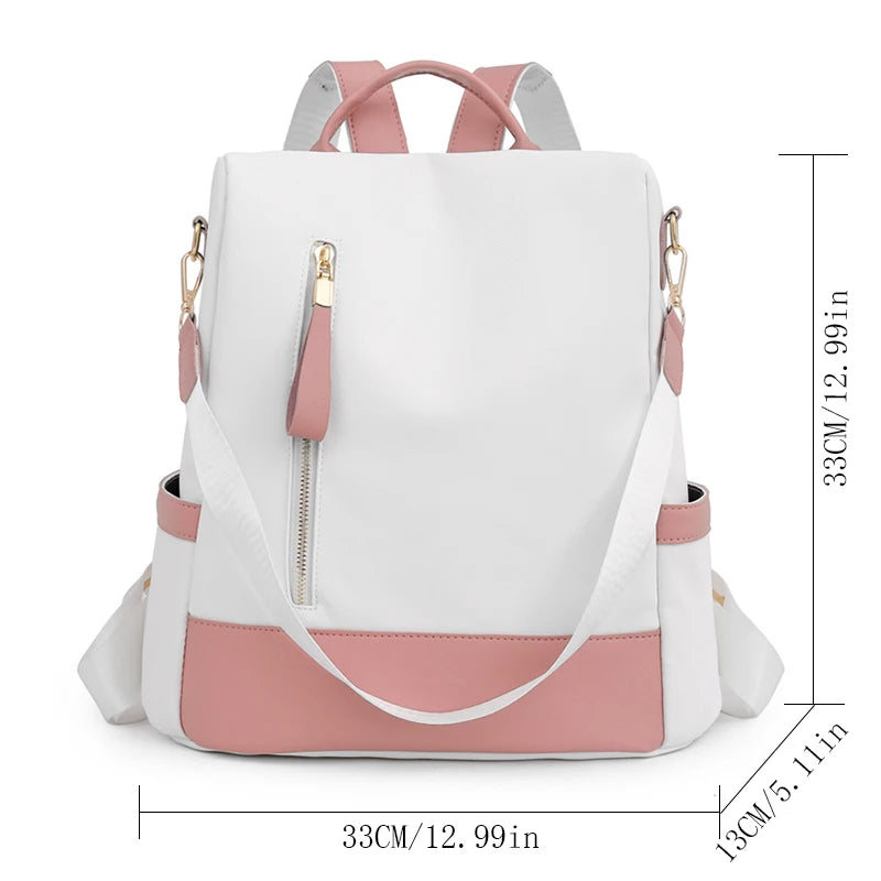Fashion Women Backpacks Anti-Theft Back Zipper Fashion Backpack Girls Schoolbag Casual Travel Single Shoulder Bags Patchwork Bag
