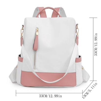 Fashion Women Backpacks Anti-Theft Back Zipper Fashion Backpack Girls Schoolbag Casual Travel Single Shoulder Bags Patchwork Bag