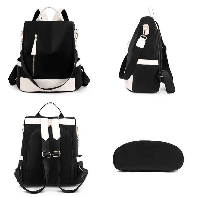 Fashion Women Backpacks Anti-Theft Back Zipper Fashion Backpack Girls Schoolbag Casual Travel Single Shoulder Bags Patchwork Bag