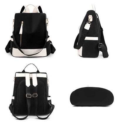 Fashion Women Backpacks Anti-Theft Back Zipper Fashion Backpack Girls Schoolbag Casual Travel Single Shoulder Bags Patchwork Bag