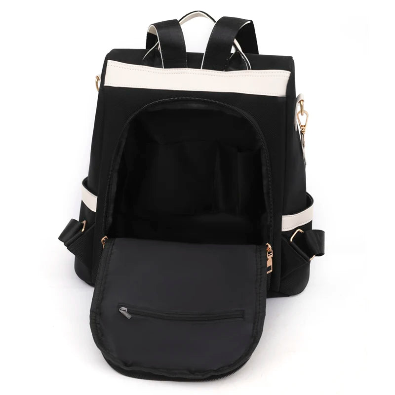 Fashion Women Backpacks Anti-Theft Back Zipper Fashion Backpack Girls Schoolbag Casual Travel Single Shoulder Bags Patchwork Bag