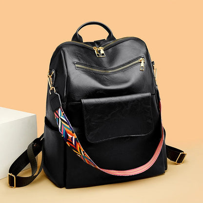 Fashion Women Backpacks High Quality Anti-theft School Book Bag for Girls Female Travel Colorful Wide Shoulder Straps Back Pack