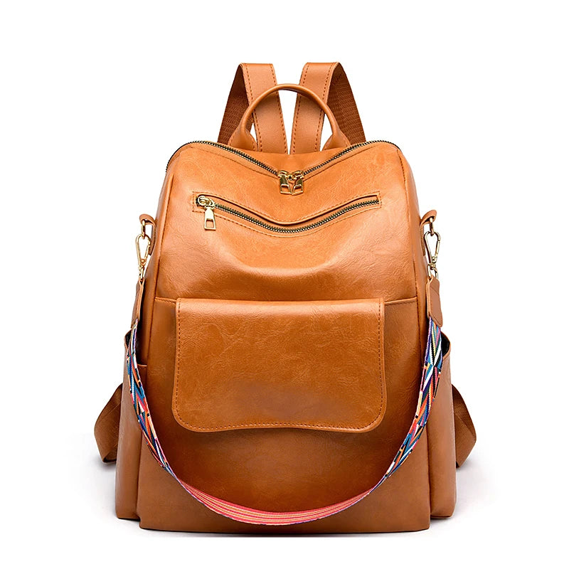 Fashion Women Backpacks High Quality Anti-theft School Book Bag for Girls Female Travel Colorful Wide Shoulder Straps Back Pack