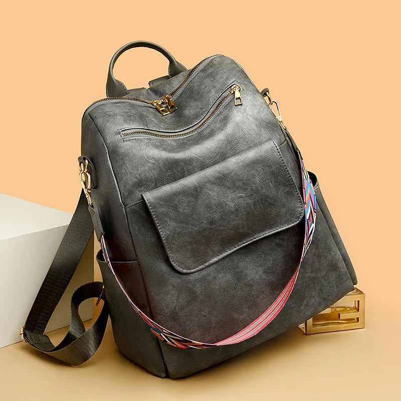 Fashion Women Backpacks High Quality Anti-theft School Book Bag for Girls Female Travel Colorful Wide Shoulder Straps Back Pack