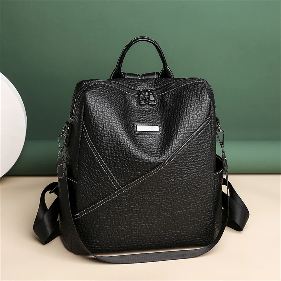Fashion Women Backpacks High Quality Soft Leather School Book Bag for Girls Female Travel Bagpack Ladies Back Pack Rucksack Sac