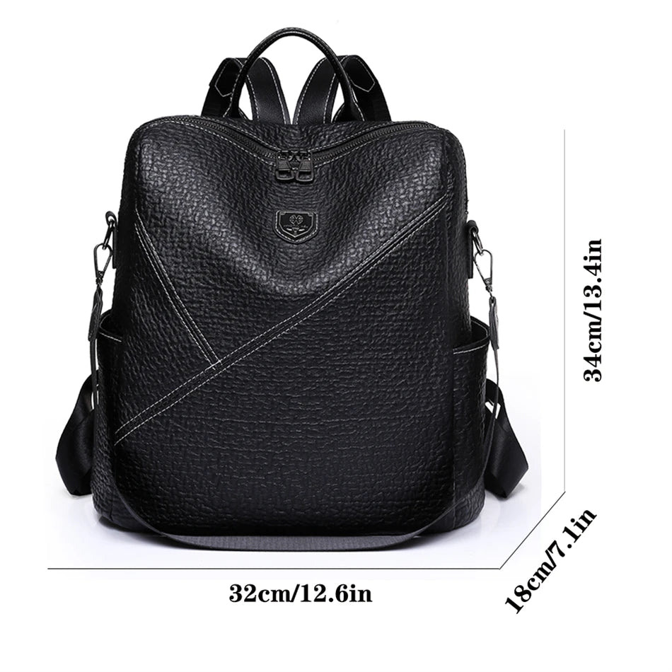Fashion Women Backpacks High Quality Soft Leather School Book Bag for Girls Female Travel Bagpack Ladies Back Pack Rucksack Sac