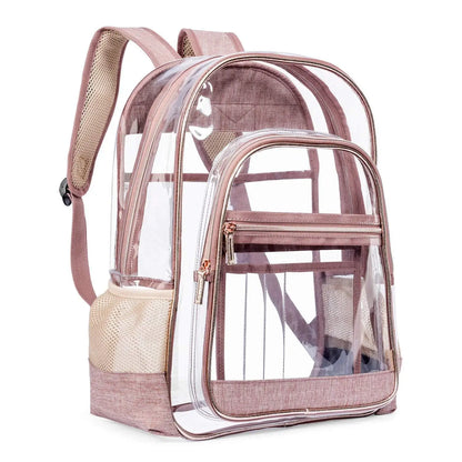 Fashion Women Backpacks Student Girls Transparent Backpacks Multiple Pockets Waterproof Pouch Bags Handbags